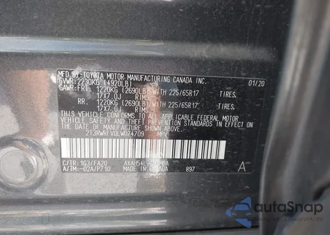 2020 Toyota Rav4 Hybrid Xle from USA, damaged, VIN 2T3RWRFV0LW074709
